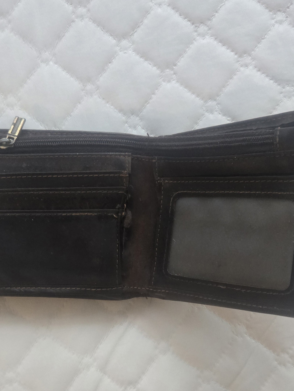 Men's Brown Leather Bifold Wallet with ID Window